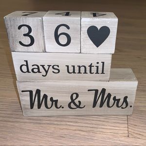 Wooden Wedding Countdown Blocks
